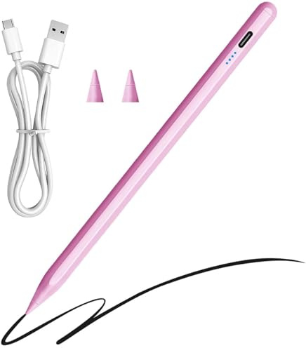 Angelink Magnetic Function Stylus Pen A9+ | No Lag Writing | Compatible with Samsung Galaxy Tab A11+/A11/A9/A8, iPads, Phones & Tablets (Pink)