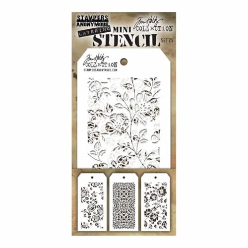 Art Gone Wild Tim Holtz Set 25 Stencil, Transparent, Mini