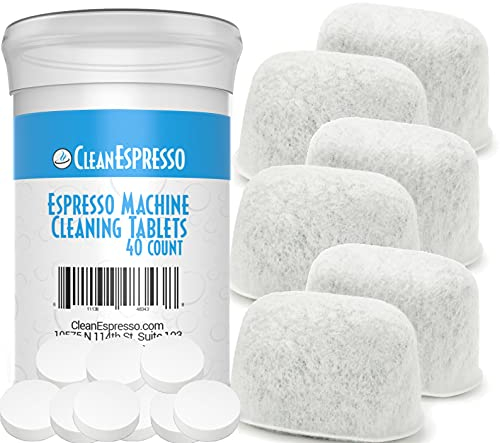 Breville Espresso Maschine Reinigung Tabletten + Bonus Filter – Modell brf-020 – Breville Espresso Maschine Zubehör. Cleaning Tablets Plus 6 Filters weiß