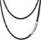 PROSTEEL Kunstleder Halskette/Armband 3mm Schwarz geflochten Lederkette Lederband Damen Herren Kette für Anhänger mit Edelstahl Verschluss(55cm/22)