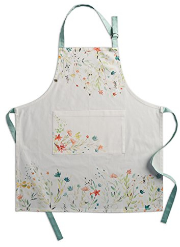Maison d' Hermine Schürze, 100% Baumwolle, 1 Stück, verstellbarer Nackenriemen, Schürze mit Mitteltasche und langen Bändern für Damen, Herren, Koch, Colmar – Frühling/Sommer (70 cm x 85 cm)