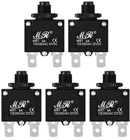 Sourcingmap Lot de 5 protections thermiques contre les surcharges AC 125/250 V 32 V CC 3 A