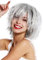WIG ME UP - MMSLW-K686 Perücke Damen Herren Karneval struppig strohig voluminös Kobold Clown Grau