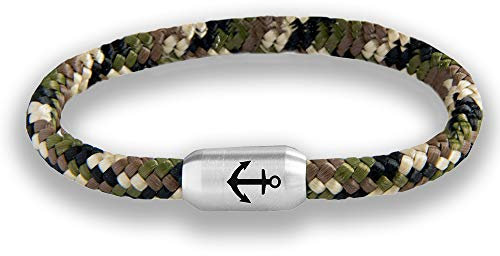 ⚓ Paris Montana ⚓ Das Original Anker Unisex Segeltau Armband Camouflage Geflochten Mit Gravur Handmade Hochwertiger Magnetverschluss 8mm (20)