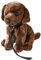 Carl Dick Labrador Dunkelbraun mit Leine sitzend, Hund, Plüschtier, Kuscheltier, ca. 25cm 3487