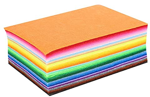80 Stück Filztuch, verschiedene Farben Filz Stoffbahnen DIY Craft Nähquadrate Vlies Patchwork für Kinder Schule Stickerei Nähen Crafting ProjectBänder