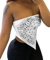 Sexy bauchfreies Oberteil für Damen, Paisleymuster, Party, Club, Kostüm, trägerlos, dehnbar, Bandeau-Top, gesmoktes Bandana-Oberteil, Weiss/opulenter Garten, Mittel