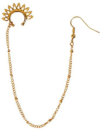 Faux Septum Anneau Piercing Nez Anneaux en Forme de U avec Longue Chaîne Bijoux Indiens Traditionnels pour Les Femmes