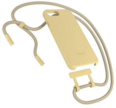 Woodcessories - Nachhaltige Handykette abnehmbar kompatibel mit iPhone SE 2022 Hülle mit Band gelb, iPhone SE 2020 Hülle mit Band gelb, iPhone 8/7/6(s)
