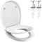 GRIFEMA Toilettensitz Kinder 2 in 1-WC Sitz mit Absenkautomatik, O Toilettendeckel Einfache Montage und Sauber, Klodeckel Quick-Release-Funktion, Antibakterielle, Weiß