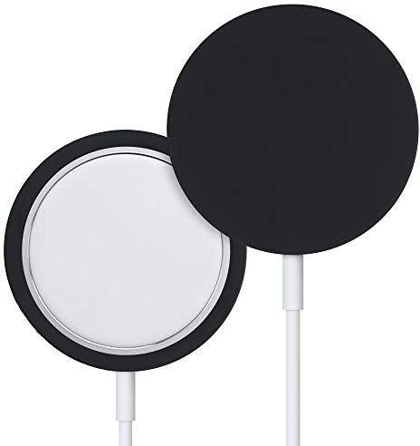 kwmobile Silicone Case Compatible with Apple MagSafe Charger Pad - Soft Protective Charger Cover - Black