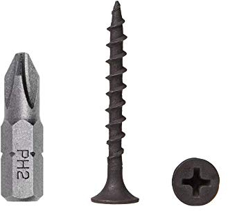 (100 Stück) Schwarz Phosphate Kohlenstoffstahl 3,5 x 35 mm Trockenbauschrauben Holzschrauben Kreuzschlitz Stiftkopf Spanplattenverschlüsse (100 Stück 3,5 x 35 mm)