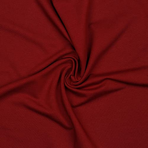 French Terry Uni Meterware Tex + GOTS zertifiziert über 50 Farben zur Auswahl Sweat (041 I Bordeaux, 100 x 150cm)