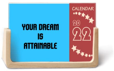 Attainable Inspirational Zitat Sprüche 2022 Tischkalender Planer 12 Monate