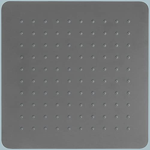 Krobec canna di fucile Spazzolato soffione doccia 30x30cm 12soffione fisso per doccia quadrato AISI304 acciaio inossidabile(Grigio)