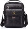 Hjkiopc Umhängetasche Herren Schultertasch Crossbody Handytasche Messenger Bag Herrentasche Shulder Bag Leder Brusttasche (B-Schwarz)