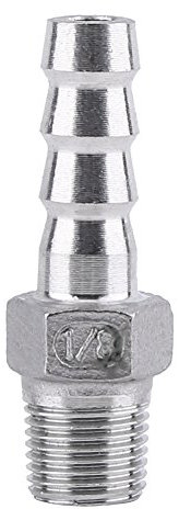 BORDTRACT Raccords de tuyau cannelé en acier inoxydable SS304 Raccord tuyau filetage mâle Connecteur queue tuyau cannelé BSP 1/8~3/4 pour raccorder tuyau d'air, un tuyau carburant, (1/8×8mm)