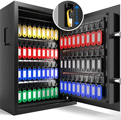 XDeer 71 Schlüssel Schlüsselschlossbox Wandhalterung mit fortschrittlichem Diebstahlschutz Pfandschlüssel Slot & LED Licht, Schlüsselschrank mit Combo und Schlüsselschloss, Schlüsselsafe für Hotels &