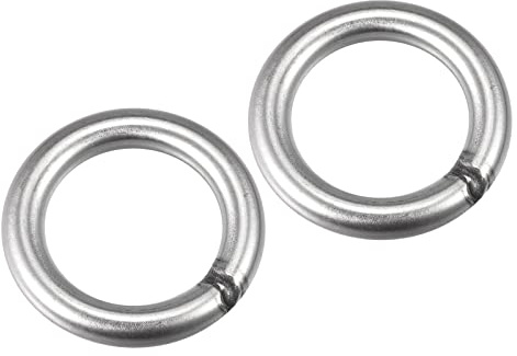 METALLIXITY 2Stk 304 Edelstahl O Ringe 60mm 10mm Geschweißt Rund Ring | Für Hängende Objekte
