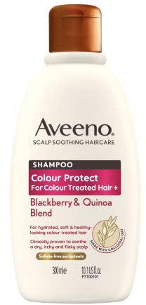 aveeno Haircare Colour Protect Beruhigendes Shampoo für gefärbtes Haar mit Brombeer und Quinoa 300ml