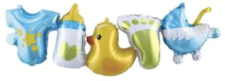 Folienballon Baby Boy Blue Duck Banner 90cm