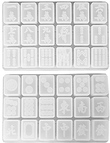 pologmase Mahjong-Form – chinesische kreative Mahjong-Harzgussformen | Harzform Mahjong-Harz-Silikonformen für Bastelprojekte