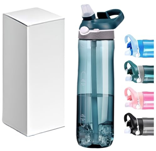 Green Water bottles with Locking Lid, Travel water bottle,Water bottle with straw, Plastic water bottles and Sports water bottle with wide handle,Tritan water bottle(green)