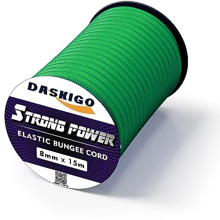 Cuerda elástica de choque, 8 mm x 15 m, color verde neón