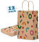 Switory 12 Stück Geschenktüten Klein, Party Papiertüten mit Henkel, Bausteine Braun Kraftpapier Für Party, Geburtstag, Hochzeit, Valentinstag 15x8x21CM