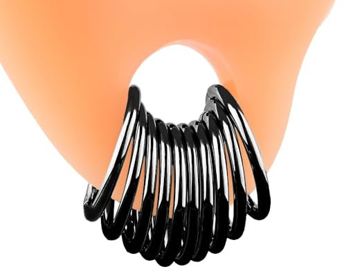 Vankula Nasenring Hoop 10 PCS aus Chirurgenstahl Segmentring Clicker 16G 8mm Ohr Tunnel Gewichte Ohrhänger Piercing Schmuck für Frauen und Männer Schwarz