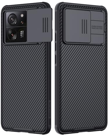 Nillkin Hülle Kompatibel mit Xiaomi 13T 5G / Xiaomi 13T Pro 5G (6,67 Zoll), CamShield Pro Handyhülle mit Verschiebbarem Objektivdeckel [Kameraschutz], Anti-Shock und Anti-Drop Case, Schwarz