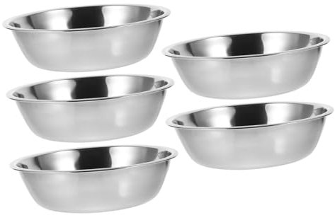 minkissy 5st Runder Futternapf Für Katzen Aus Edelstahl Futterspender Für Welpen Bedruckter Hundenapf Futternapf Für Haustiere Behälter Für Hundefutter Wasserschale Füttern Rostfreier Stahl