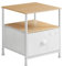 SONGMICS Nachttisch, Nachtkommode, Beistelltisch, zur Aufbewahrung, mit Schublade, 2 Ablagen, modern, für Wohnzimmer, Schlafzimmer, eichenbeige-wolkenweiß LVT002W57