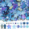 SUNNYCLUE 1 Box 540 Stück Fisch Perlen Glasperlen Fischen Ozean Perlen Set Glas Sommerperlen Fisch Seestern Bead Glas Rocailles Blaue Hawaii Meerestier BeadsGlasperlen Für Die Schmuckherstellung Kits