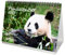 Pandazauber DIN A5 Tischkalender für 2025 Panda - Geschenkset Inhalt: 1x Kalender, 1x Weihnachtskarte (insgesamt 2 Teile)