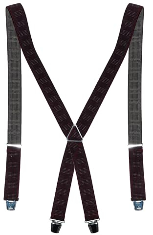 Harrys-Collection Herren Hosenträger 4 Clips 35mm, schwarz, 130 cm | Nadelstreifen Muster, verstellbar bis 130 cm, extra starke Clipse, hoher Tragekomfort, elastisches Gummiband für Herren