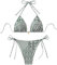 JOLYPHA Zweiteiliger Damen-Badeanzug, Boho-Blumendruck, Neckholder, Triangel-Bikini-Set mit hoher Taille, Tanga-Bikini-Set für Frauen, Grün , 36