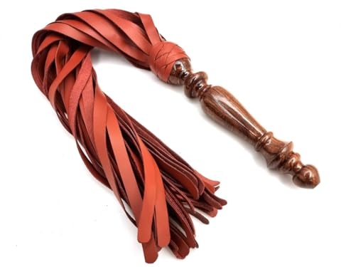 Sduxion Premium Leather Flogger Riding Crop Equestrian Flogger Whip Leather Riding Paddle