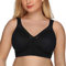 DotVol Women's Full Coverage Minimizer Bra Comfort Wirefree Non Padded Plus Size Everyday Bra(40E, Black)