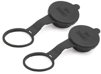 Hihaha 2pcs Black Car Cigarette Lighter Socket Cover Cap 12V Outlet Lid Durable Material