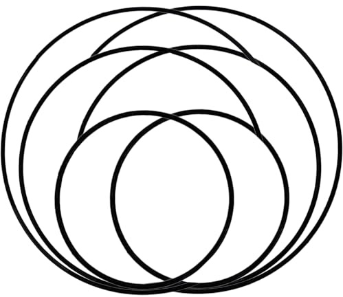 SILARLAIT Metallring Schwarz, 6 Stück 2er 10cm/15cm/20cm Metallringe zum Basteln, Stärke ca. 3mm, Drahtringe zum Basteln für Wickeltechnik Traumfänger Floristik Hochzeitskranz Weihnachtsdekoration