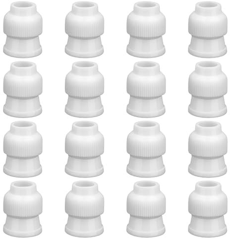 16 Stück Spritztüllen Kupplungen Adapter Kuchen Kupplung Spritzbeutel Adapter Kuchen dekorieren Kupplung Rohr Spitze Kupplung für Zuckerguss Düsen Standard Kunststoff Kuchen Dekorieren Spritztüllen