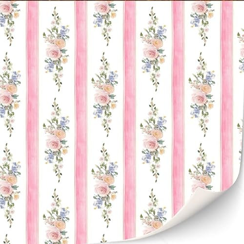 3 Sheets Self-Adhesive Wallpaper for Dollhouses Scale 1:12 Modern Wallpaper Art Deco Wallpaper Artdeco Wallpaper (Flower Bouquet)