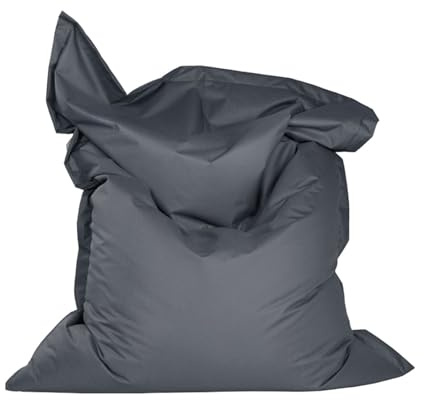 Sofdicht Sitzsack Hülle (ohne Füllstoff), Riesensitzsack Abdeckung aus Wasserdichtes Oxford,zum Organisieren von Plüschtieren oder Memory Foam,Dark Gray,140 * 180cm