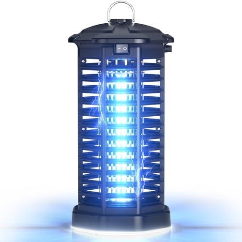 YISSVIC Lampara Antimosquitos Electrico Mata Mosquitos Electrico 4200V 365nm Matamosquitos IPX4 Impermeable para Interior y Exterior