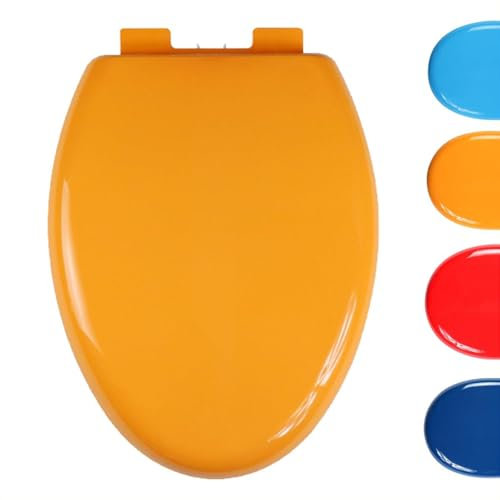 Brigtviee Tapadera De WC En Polypropylene Material,Tapa WC Gala 18,5,Tapa Vater 36 * 47 Cm,Tapa WC De Color De BañO FáCiles De Limpiar E Instalar,Disponible En Una Variedad De Colores,Naranja