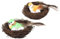 POPETPOP Lot De 2 Nids Doiseaux en Paille De Pâques avec Œufs De Couleurs Aléatoires pour Décoration Intérieure Et De Fête