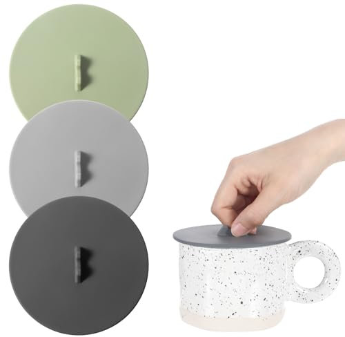 3 Pcs Silicone Cup Covers Mug Cover Lids For Glass Cups Colored Universal Reusable Mug Cover Food Grade Dust-Proof Airtight Seal Lids Anti-Dust Airtight Seal For Mugs Cups Coffee Cup