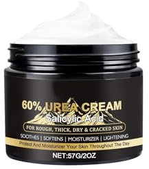 Urea Creme 60% mit Salicylsäure, Urea-Creme für Fuß und Hände – Intensive Feuchtigkeitspflege für raue, trockene & rissige Haut | Für Hände, Füße & Ellbogen, schnell einziehend & nicht fettend (57g)