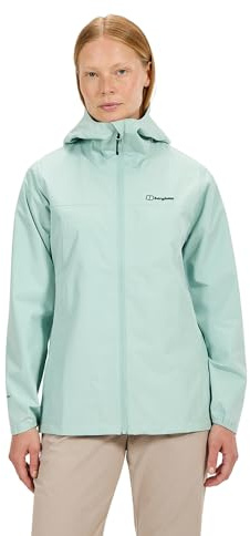 Berghaus Women's Deluge Pro 3.0 Shell Rain Jacket | Breathable Coat | Durable | Waterproof | Adjustable Waterproof Jacket, Green, 10